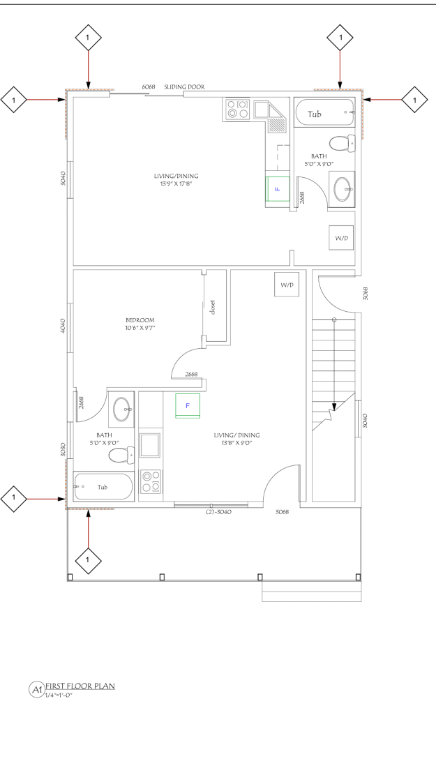 Traveler's Triplex first floor plan